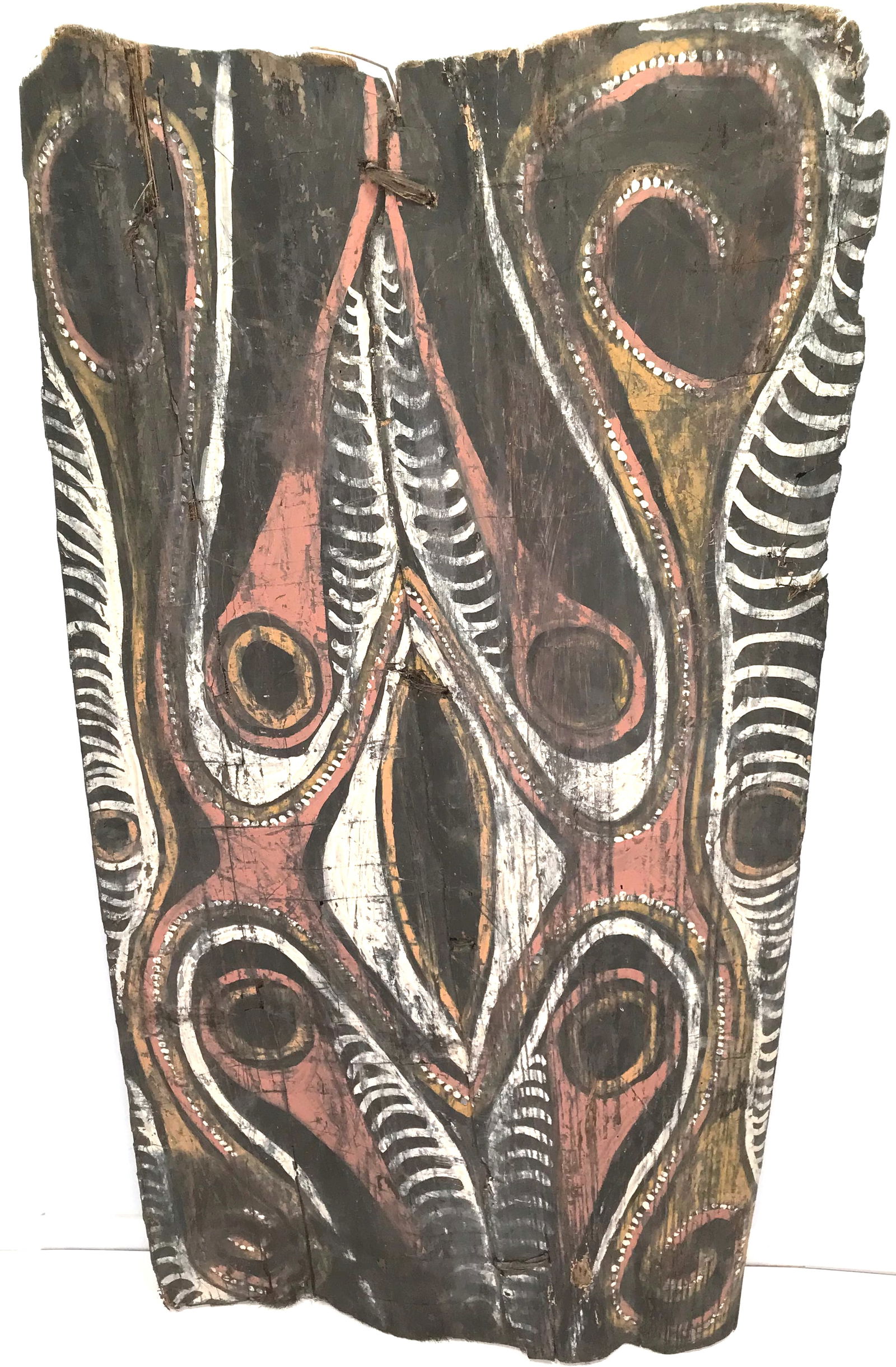 Papua New Guinea Ceremonial House 2 Panels Painting 42x22  41x16 (1 of 20)