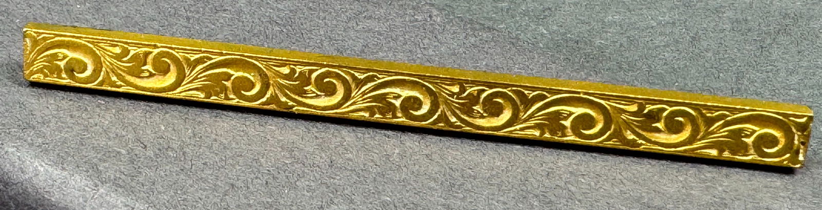 Vintage Star mark on clasp decorated with scrolls, goldtone metal barrette pin brooch. (1 of 9)