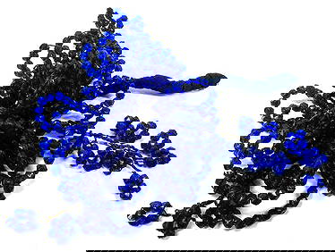 Vintage Coppola e Toppo style blue glass wired beads oversized flower for millinery / jewelry making (1 of 11)