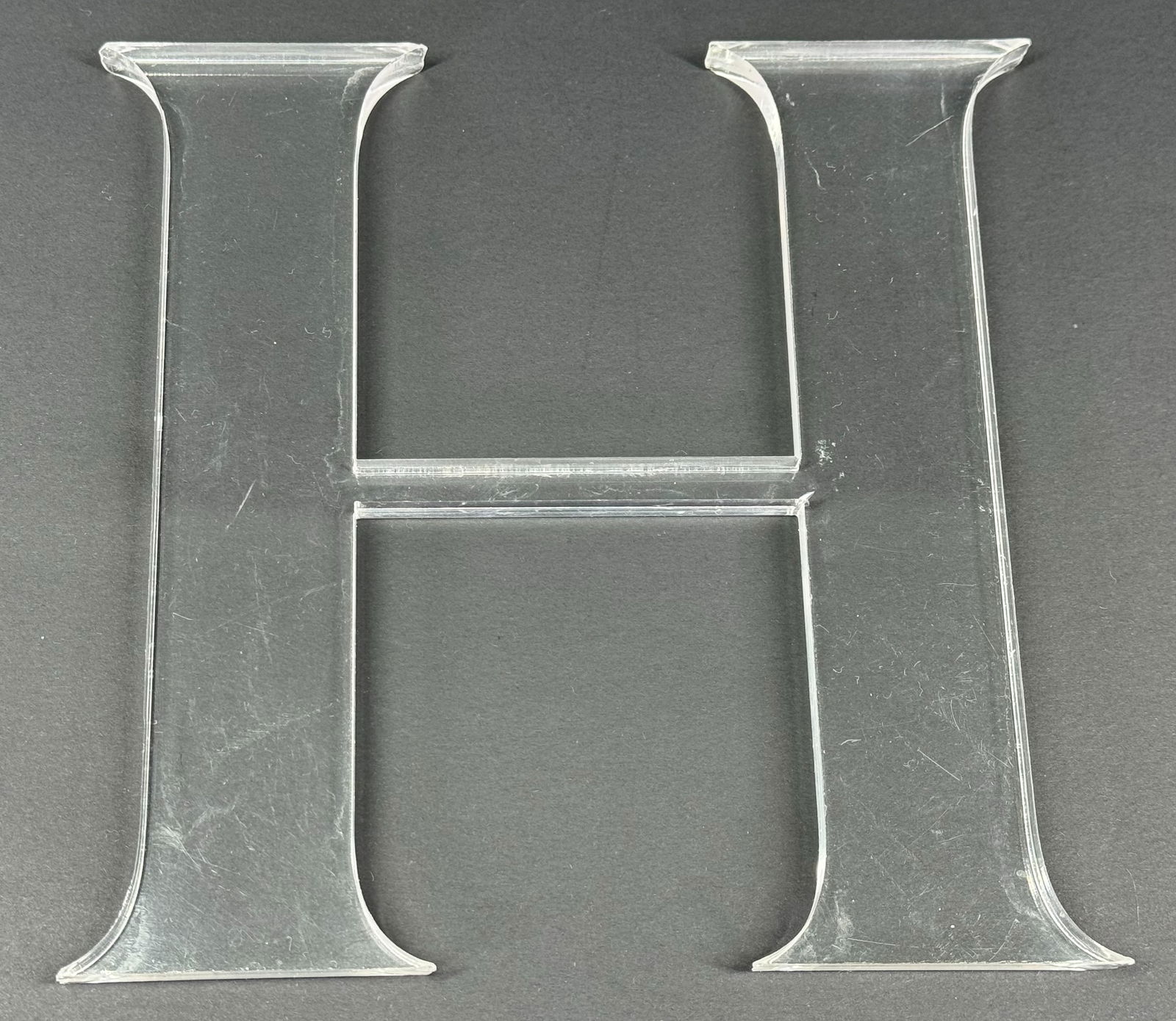 Vintage MCM clear lucite Letter H sign wall decor applique. (1 of 5)