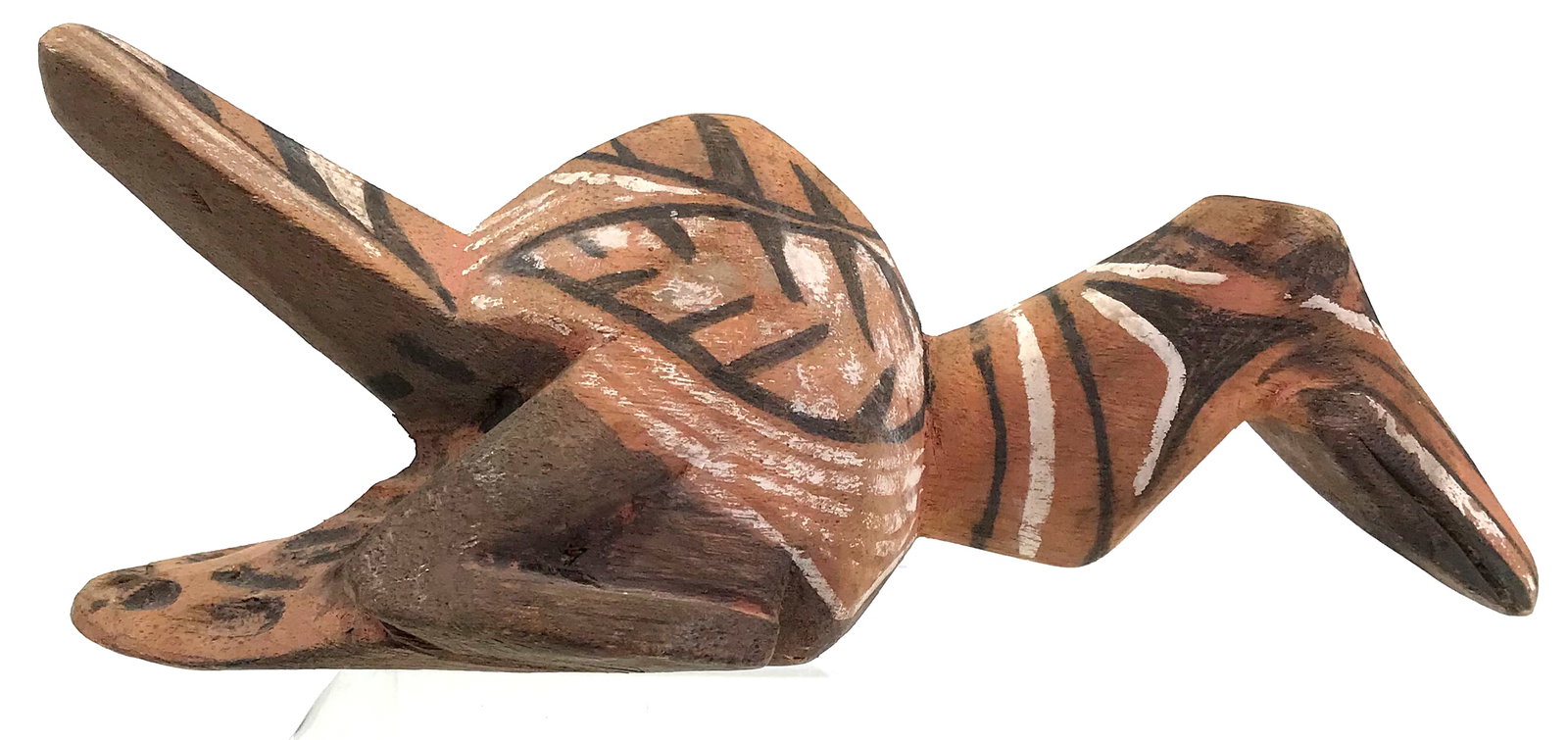 Papua New Guinea Sepik Bird Totemic Amulet.: Papua New Guinea Sepik Bird Totemic Amulet. Carved wood, pigments. It measures 8 inches long and 3 1/2 widest.Weight: 5 Oz. This is a NO RESERVE AUCTION: there are no hidden or confidential reserves, 
