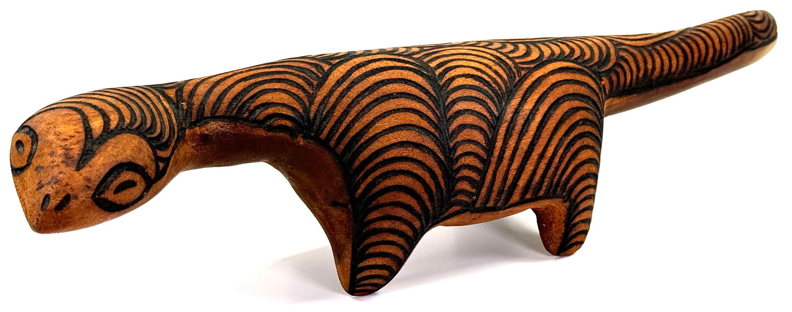 Aboriginal Australia LIzard Figure. Carved wood with Pokerwork decoration. (1 of 11)