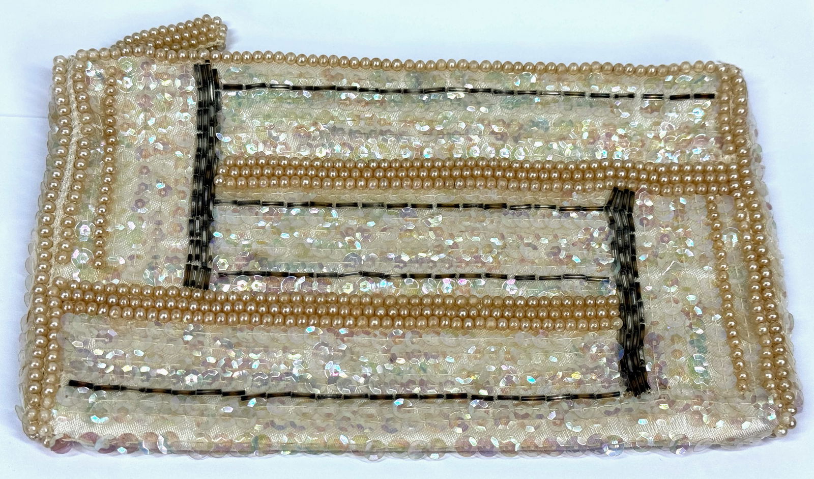 Vintage La Regale art deco design hand beaded zippered clutch purse bag (1 of 10)