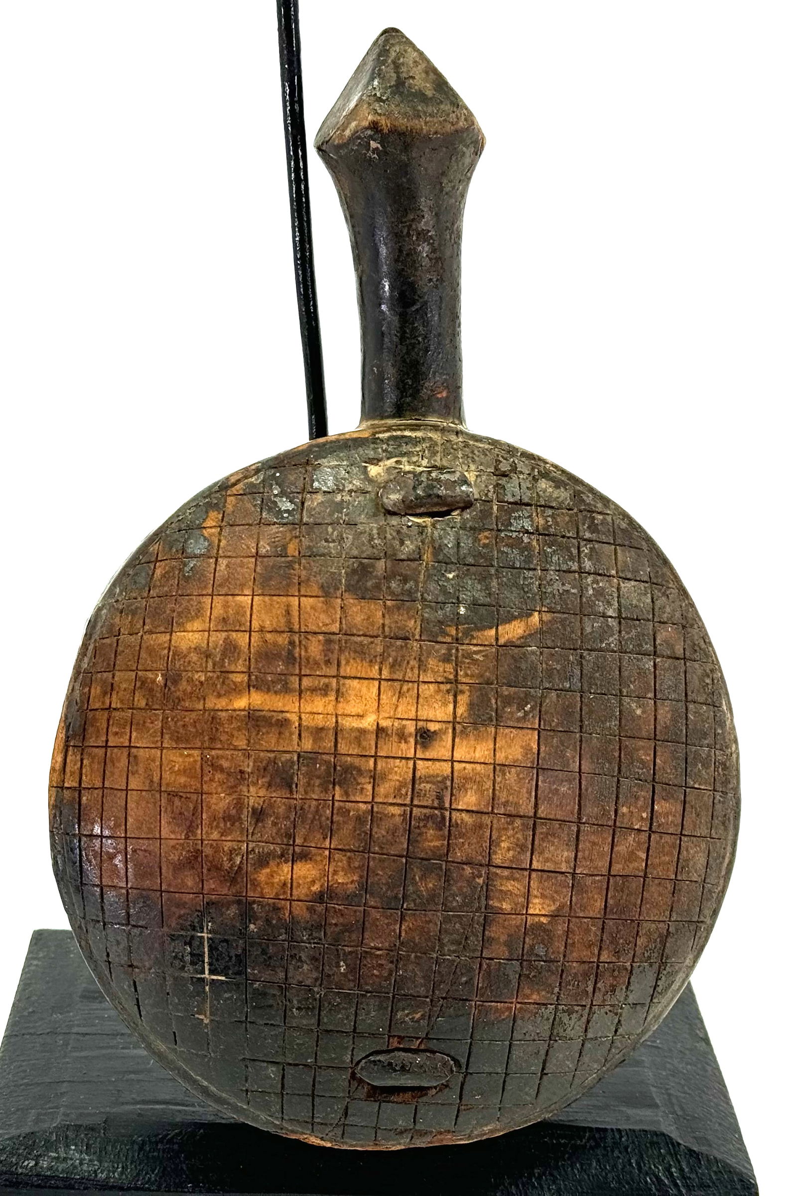 African Dogon Mali Zoomorphic Door Lock. Turtle Shaped. Carved wood, metal. (1 of 7)