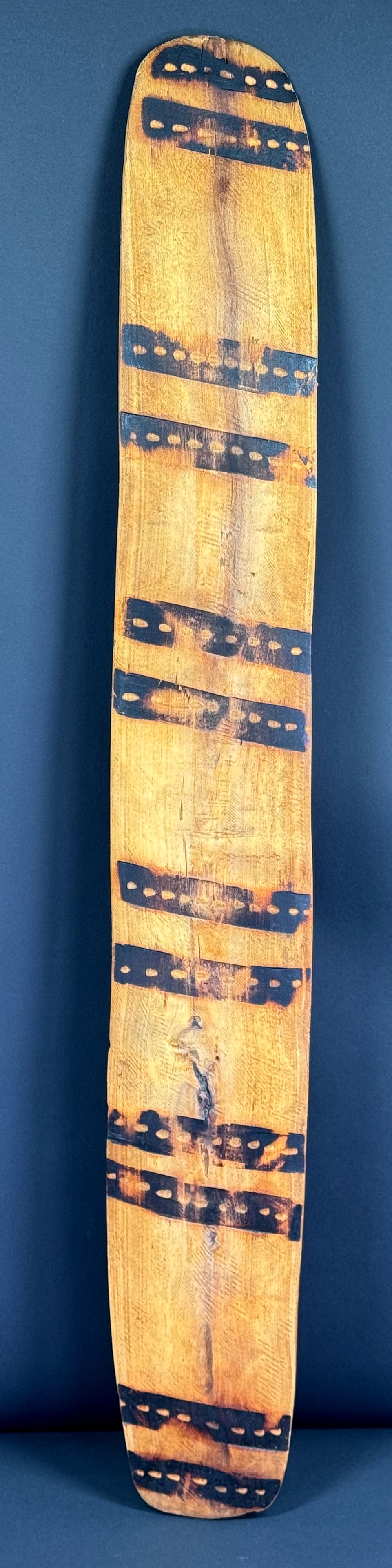 Aboriginal Australia Shield. Carved wood with burnt wood decoration. (1 of 9)