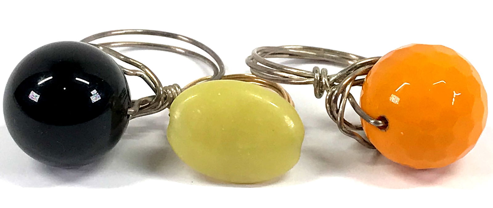 Vintage Artsy Handcrafted Glass Resin Wired Rings (1 of 11)