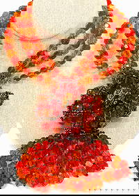 Vintage Marvella in Coppola e Toppo style orange crystal beaded flower medallion collar necklace (1 of 20)
