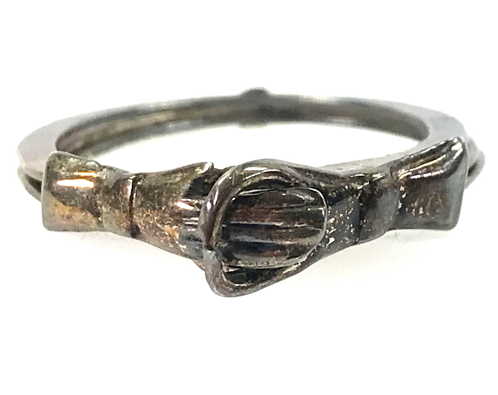 Vintage FBS Mexico Eagle 3 Fede Gimmel Soulmate Sterling Silver Puzzle Ring.: Vintage FBS Mexico Eagle 3 Fede Gimmel Soulmate Sterling Silver Puzzle Ring. Size 7.(Please refer to the pictures taken with a ring sizer) Marked 925 Mexico FBS eagle 3. For measures please refer to t