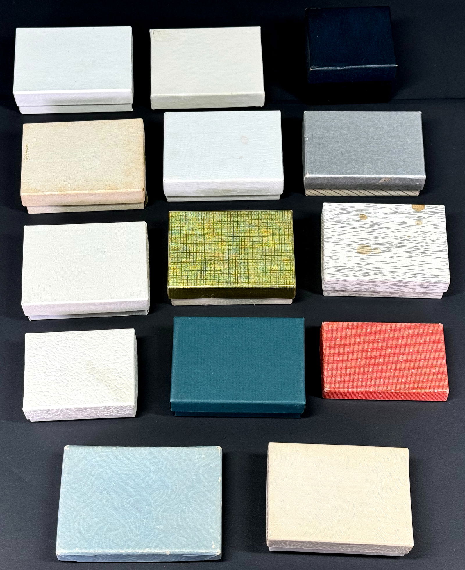 Vintage assorted cardboard  jewelry boxes. Lot of 14. (1 of 4)