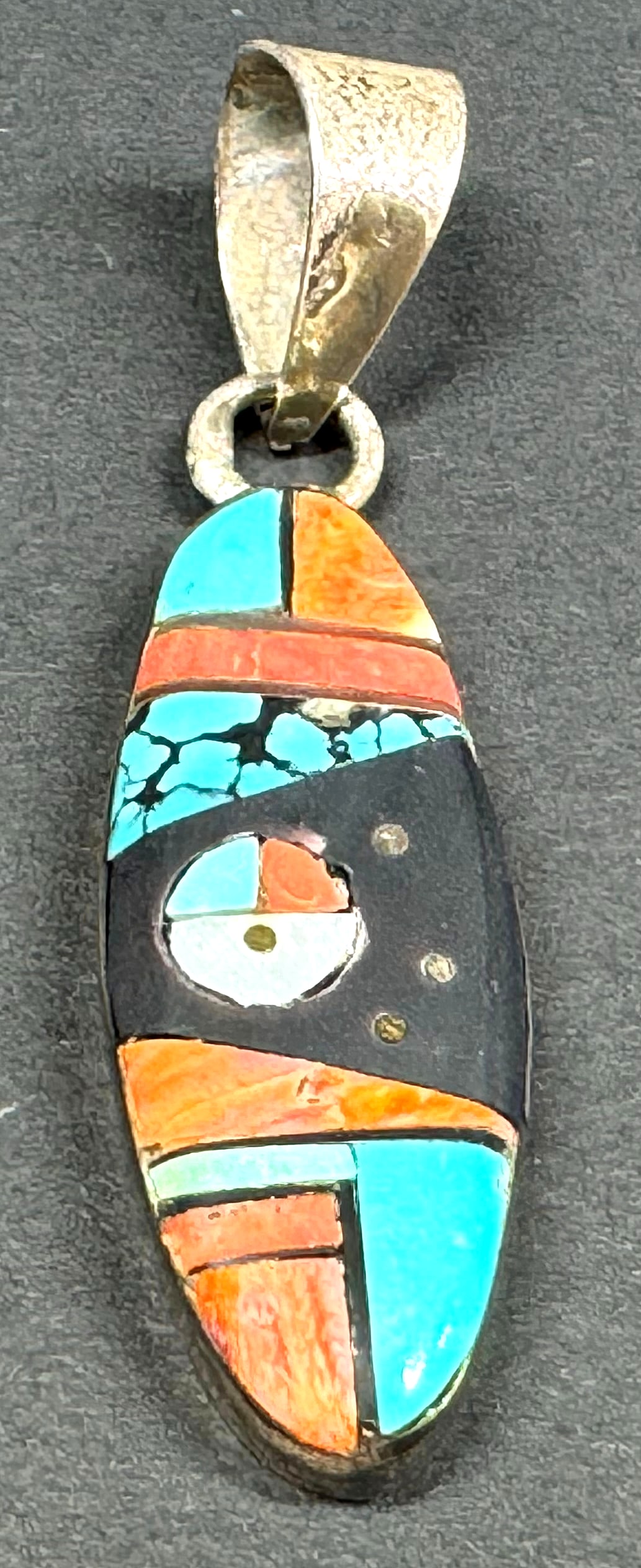 Vintage Native American Grace Smith Navajo Inlay Multi Stones Pendant. (1 of 5)