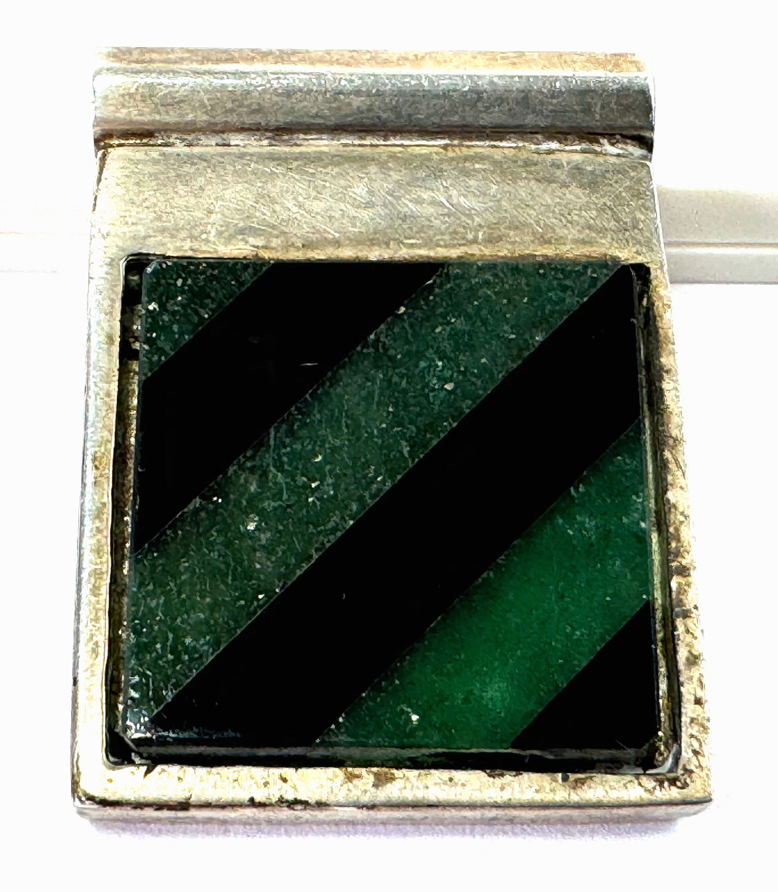 Vintage Modernist JAD Inlaid Multi Stones Sterling Silver Pendant. (1 of 6)