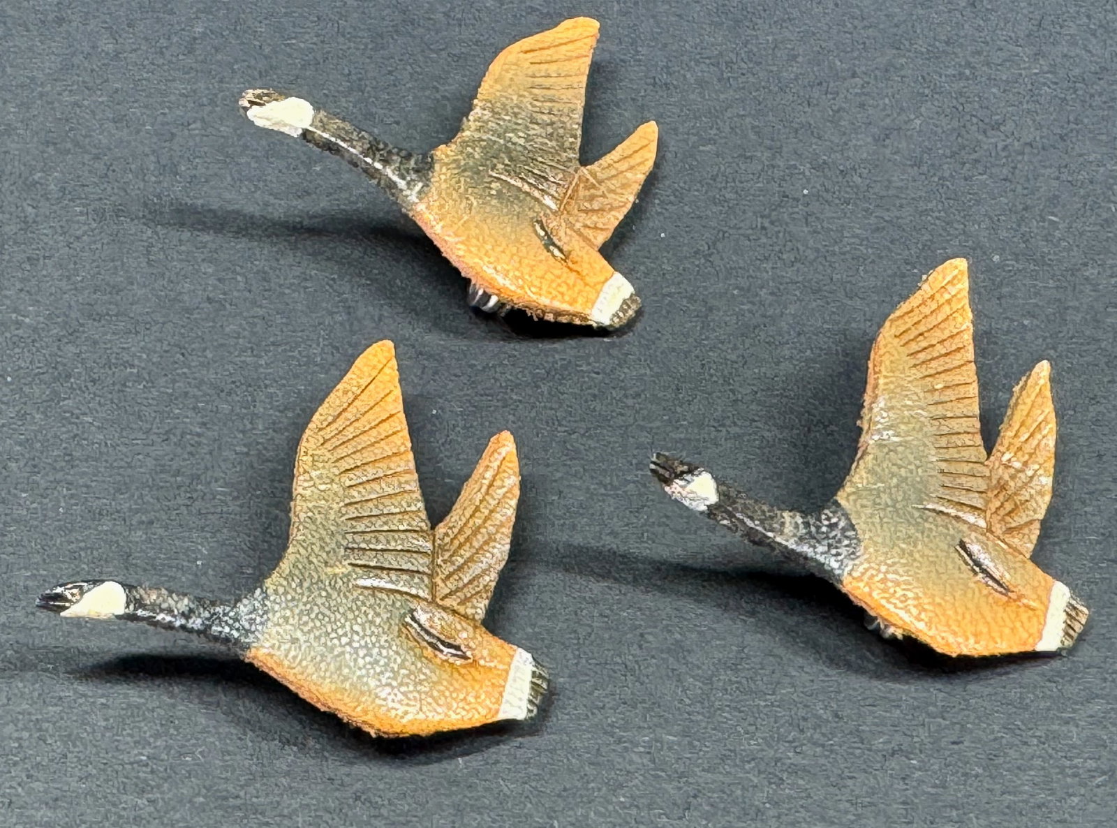 Vintage Hand Crafted Leather Canada Goose small pin brooches. (1 of 4)