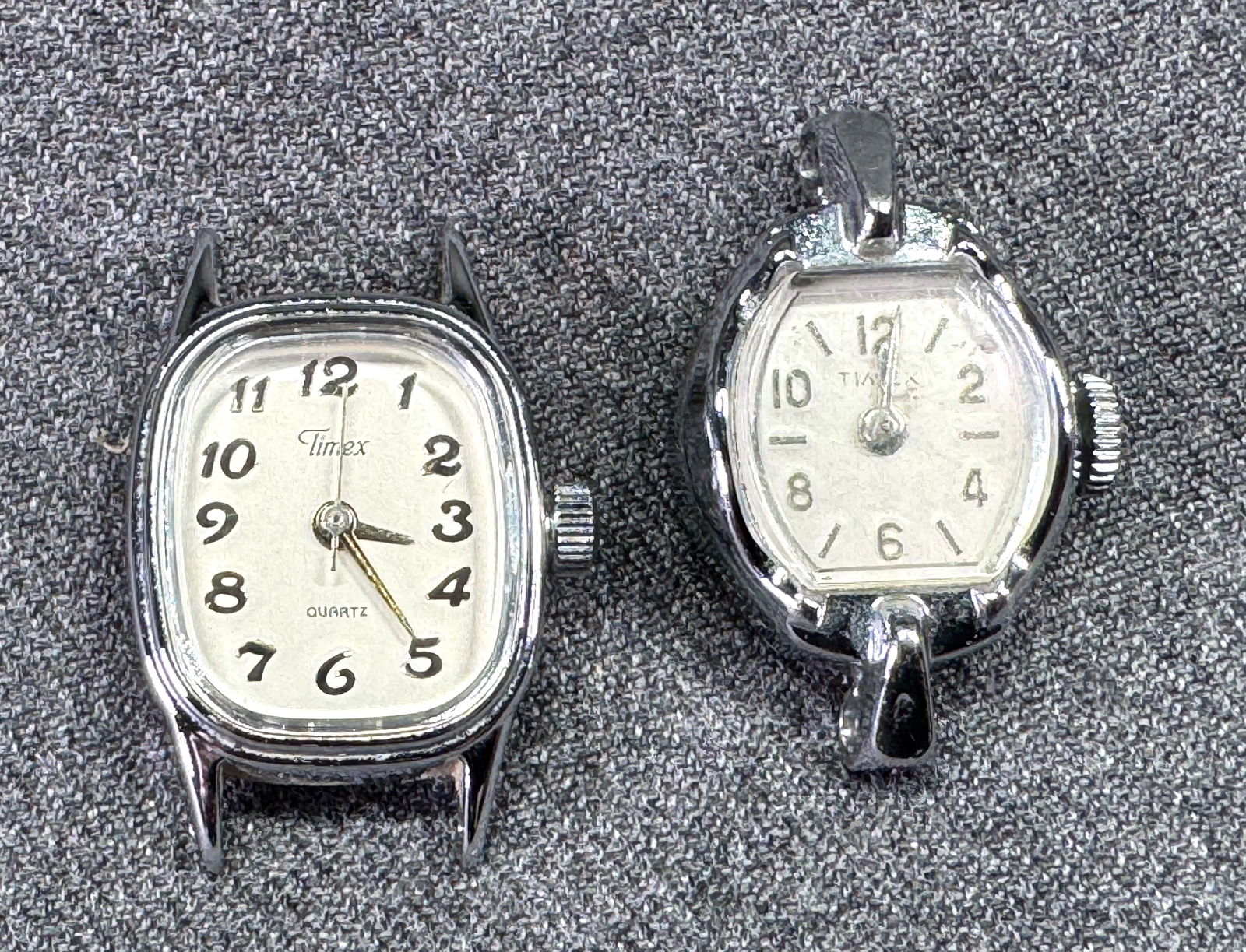 Vintage women Timex quartz & handwinding watches for spare parts or repair: Vintage women Timex quartz & handwinding watches for spare parts or repair. For measures please refer to the picture taken with a measuring tape. Weight: 11 Grams. IN HOUSE Estimated* shipping and han