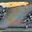 Vintage Northwest Coast artist carved sea lion with fetish & beads dangles large pin brooch