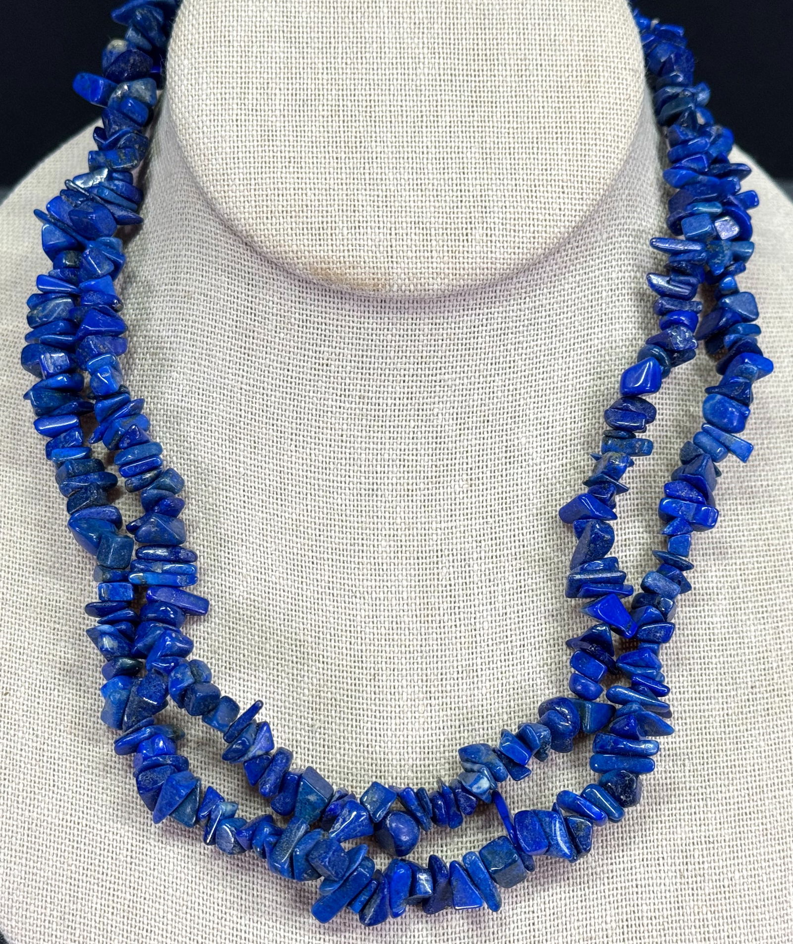 Lapis chip beads necklace (1 of 7)