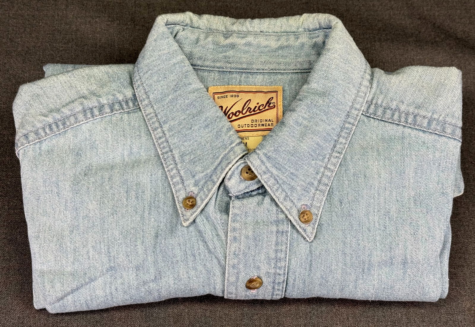 Vintage 90s Woolrich Jean Men’s Shirt . 100 % cotton. Size M (1 of 6)