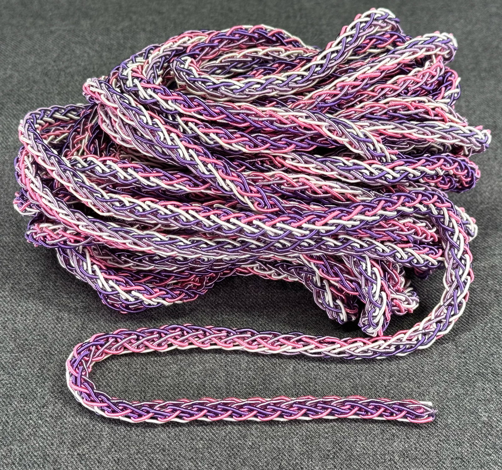 Vintage assorted colors woven silky rounded cord trim jewelry crafts making Unused 11 yards: Vintage assorted colors woven silky rounded cord trim jewelry crafts making Unused 11 yards long. For measures please refer to the pictures taken with a measuring tape. Weight: 100 Grams. IN HOUSE Est