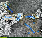 Vintage ribbons in bow blue crystals pot metal pin brooch