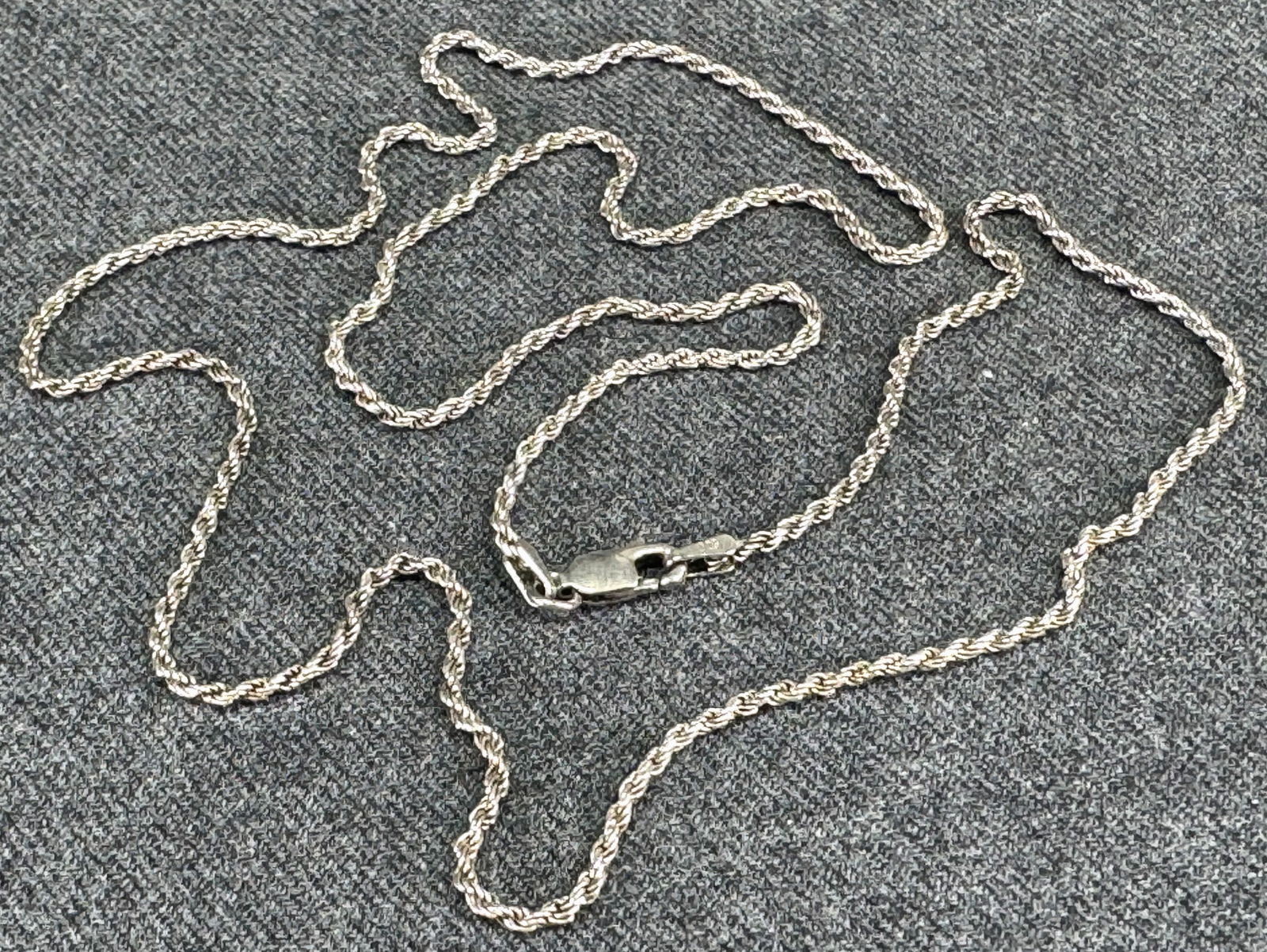Vintage Italian sterling silver rope chain necklace (1 of 9)