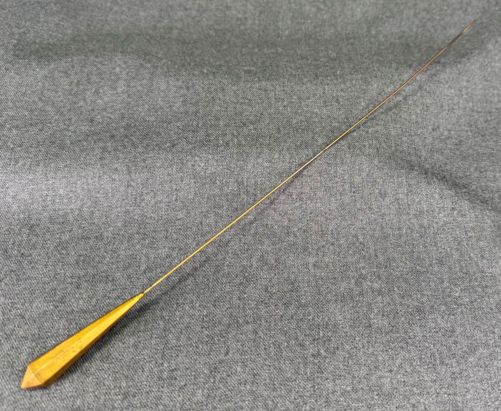 Antique Edwardian goldtone metal faceted metal diamond shaped long hat pin hatpin (1 of 9)