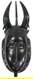 African Baule, Ivory Coast, Gba Mask. Carved wood.