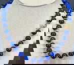 Vintage lapis lazuli and 14K gold beads and clasp necklace