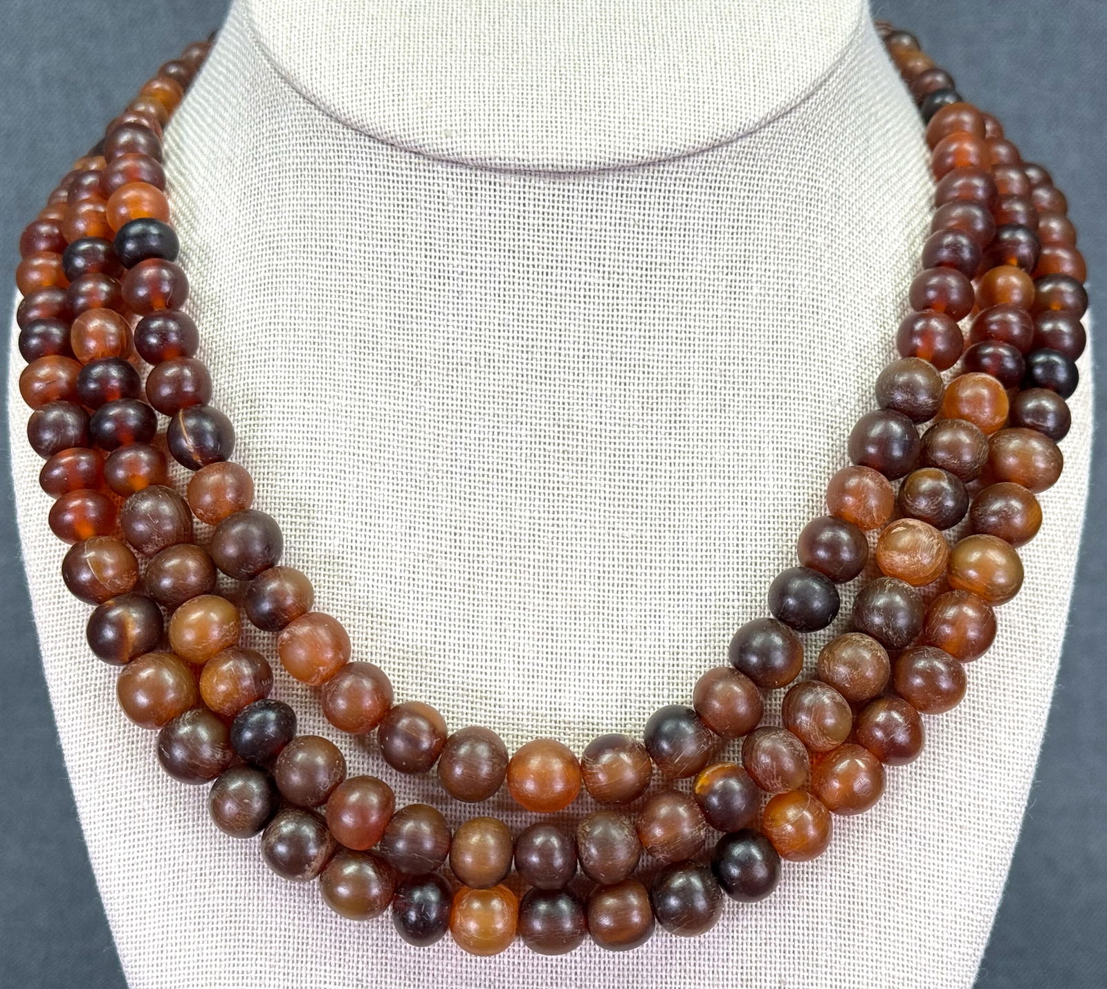 Vintage 80s Gerda Lynggaard for Monies Style Carved Horn Necklace (1 of 7)