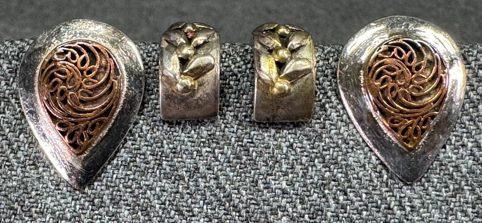 Vintage brutalist assorted clip & stud earrings (1 of 9)