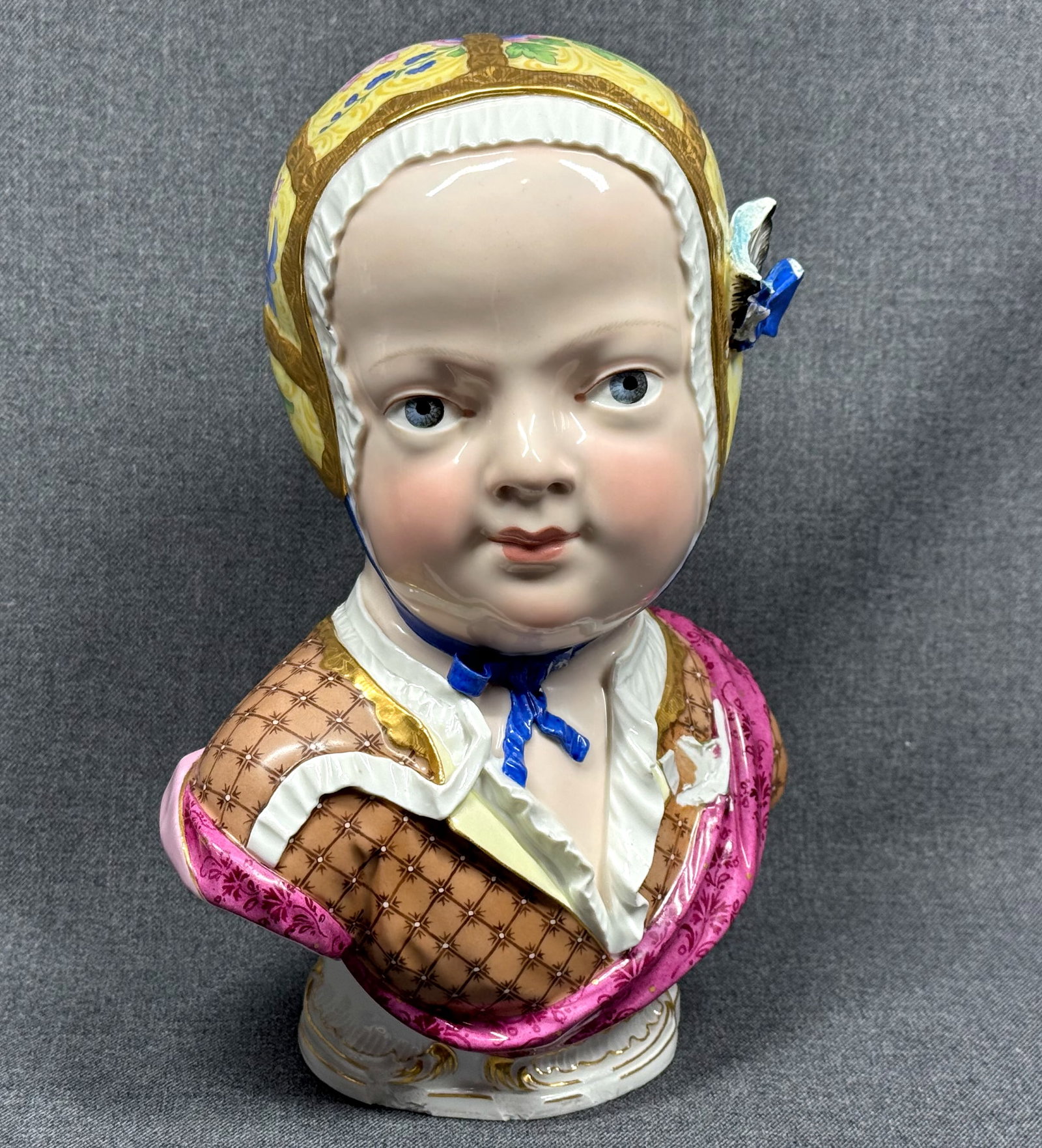 Antique Meissen Porcelain Bust of Prince Louis Charles de Bourbon.: Antique Meissen Porcelain Bust of Prince Louis Charles de Bourbon.Circa late 1800s, early 1900s. Marked and numbered on the bottom. For measures please refer to the pictures taken with a measuring tap