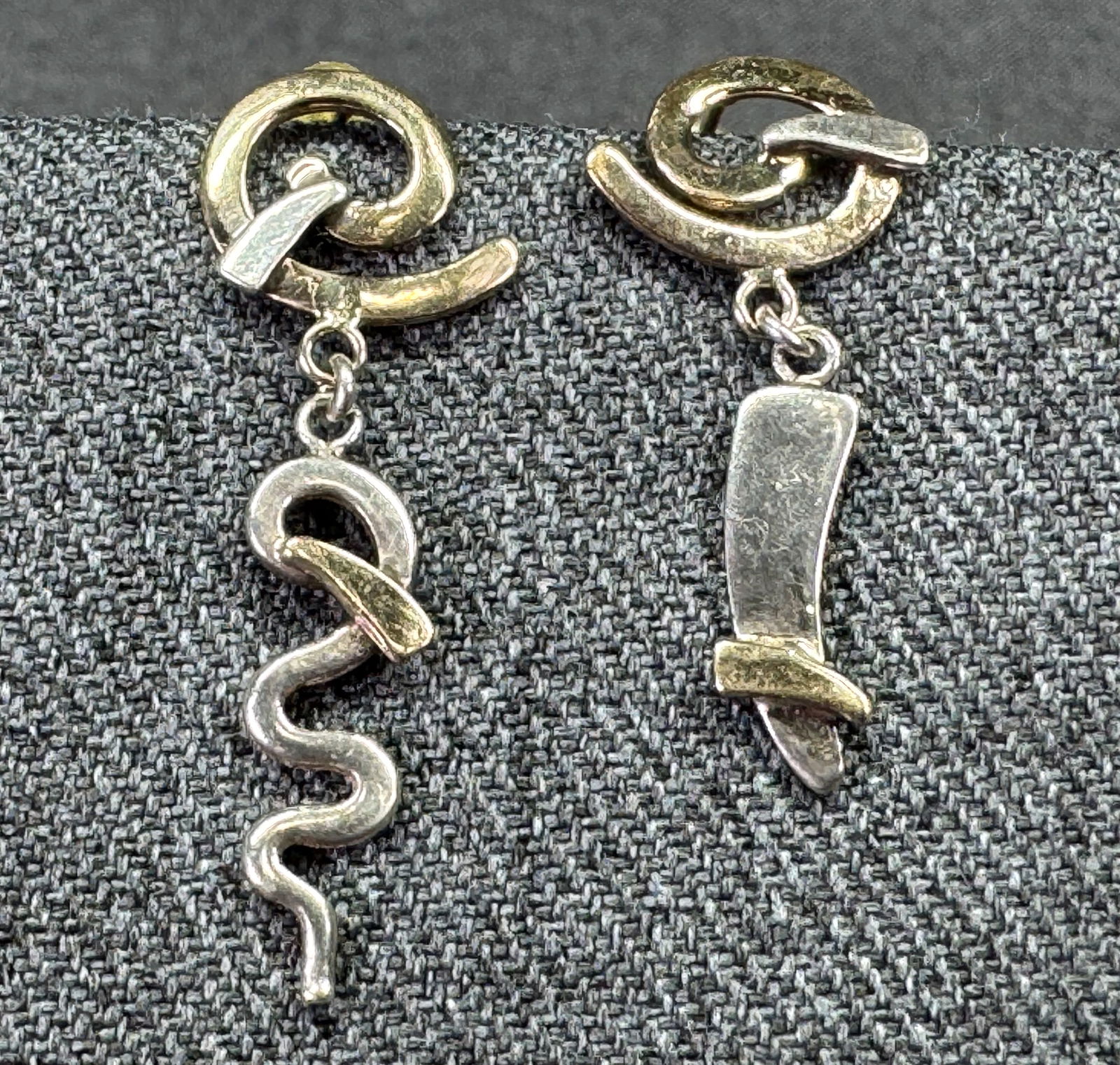 Vintage Southwestern style gilt and silver sterling stud earrings (1 of 3)