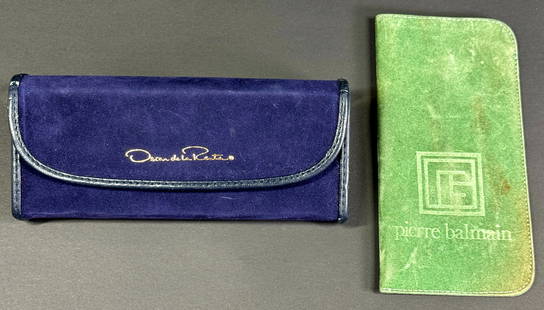 Vintage Oscar de la Renta & Pierre Balmain sunglasses cases: Vintage Oscar de la Renta & Pierre Balmain sunglasses cases . For measures please refer to the pictures taken with a measuring tape. Weight: 95 Grams. This is a NO RESERVE AUCTION: there are no hidden