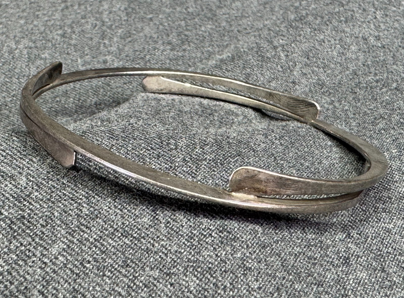 Vintage MCM artsy  silver plated bracelet bangle (1 of 9)