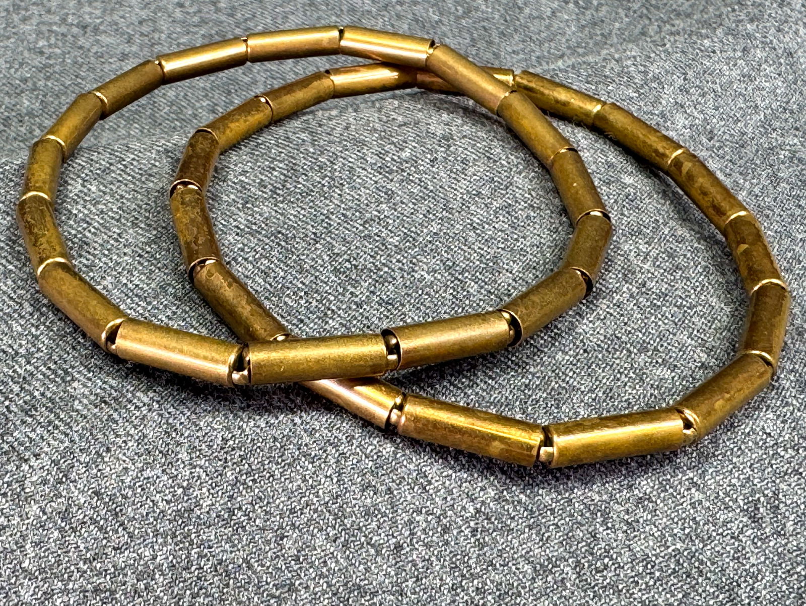 Vintage boho brass extensible bracelets / anklet. Lot of 2 (1 of 7)