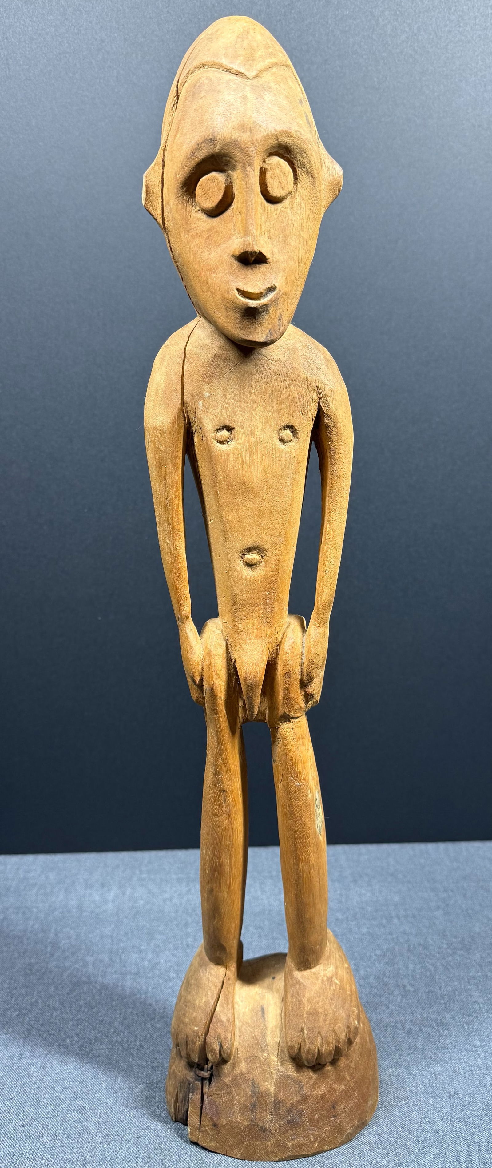 Papua New Guinea Lake Sentani Figure. Possibly the finial of a House Post. (1 of 7)
