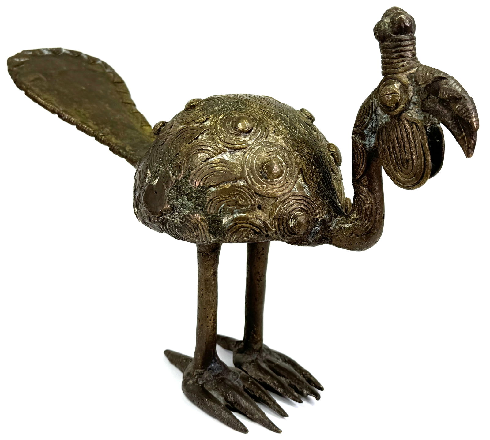 African Bobo Guineafowl Figure. Bronze. (1 of 11)