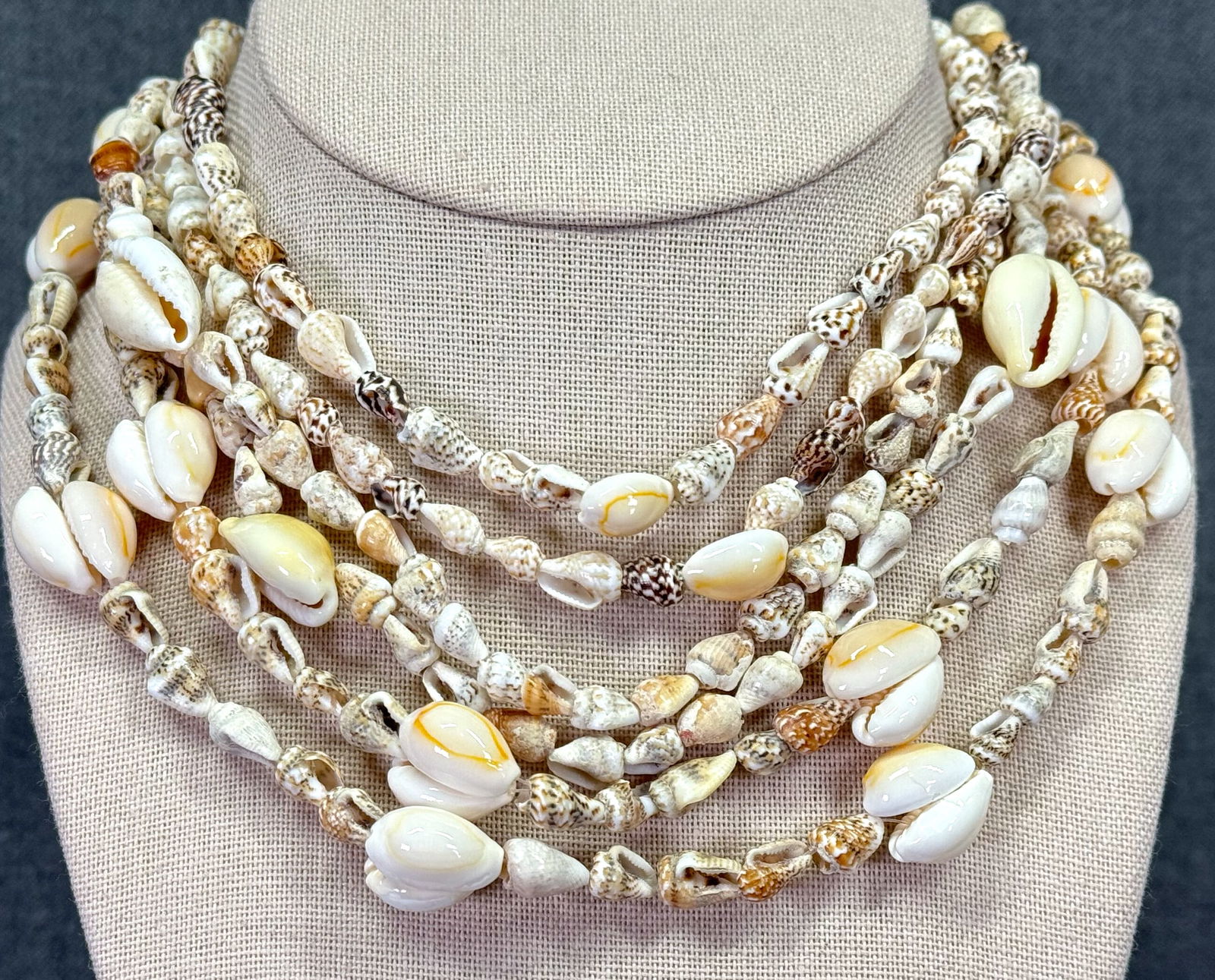 Vintage Hawaiian shell lei necklaces. Lot of 3 (1 of 9)
