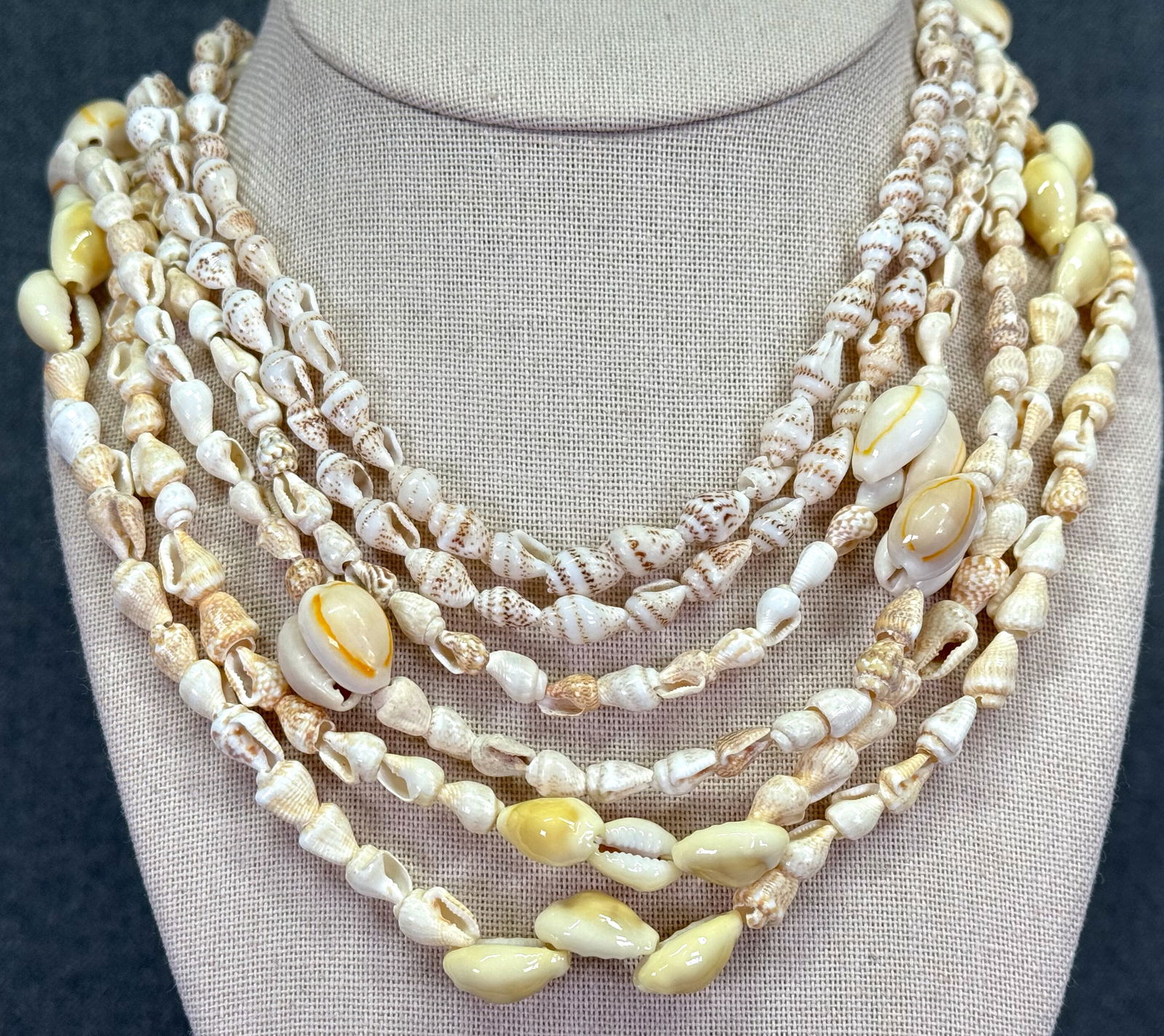 Vintage Hawaiian shell lei necklaces. Lot of 3 (1 of 9)