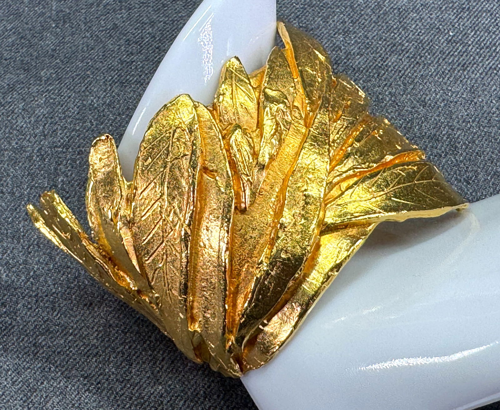 Carole Le Bris Perez La Petite Princesse hand carved lost wax 24KT gold-dipped cuff bracelet (1 of 13)