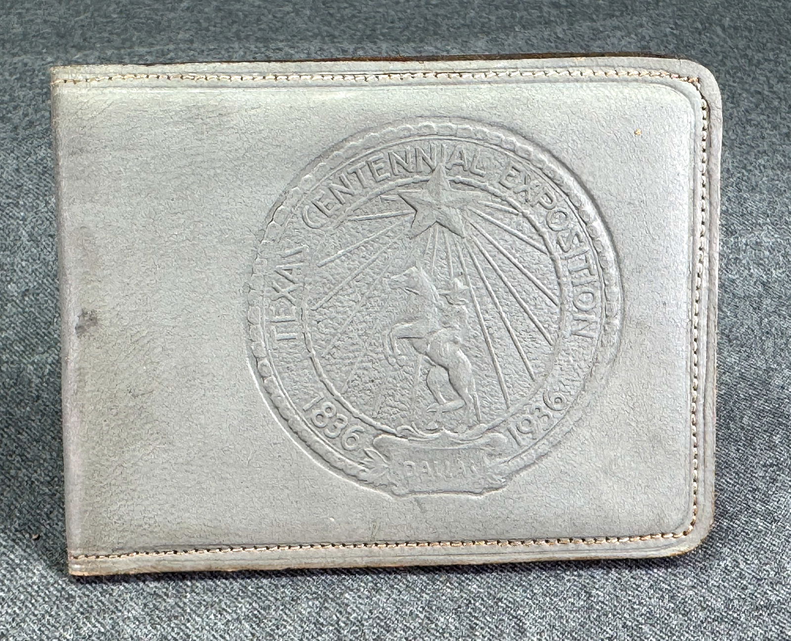 1836-1936 Dallas Texas Centennial Exposition genuine leather bifold wallet (1 of 9)
