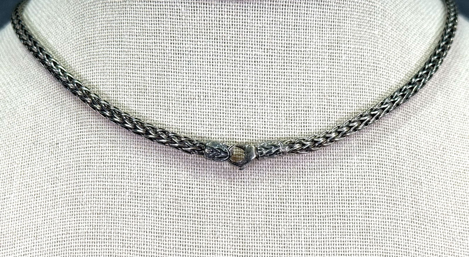 Vintage John Hardy sterling silver woven wheat chain collar necklace (1 of 10)