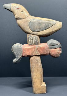 Papua New Guinea Humboldt Bay Canoe Prow Ornament (Mani).: Papua New Guinea Humboldt Bay Canoe Prow Ornament (Mani). Carved wood, pigments. It measures around 19 inches long and 10 inches wide. Comparable example in the collection of the Metropolitan Museum.