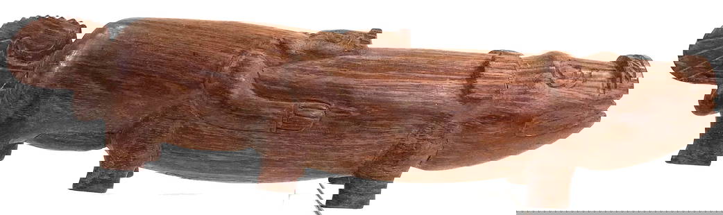 Papua New Guinea Massim Pigs Figure: Papua New Guinea Milne Bay Province Trobriand Islands Massim Pigs Figure. Carved wood. It measures 10 1/2 inches long, 2 1/4 inches high and 1 1/2 widest. Weight: 9 oz. This is a NO RESERVE AUCTION: t