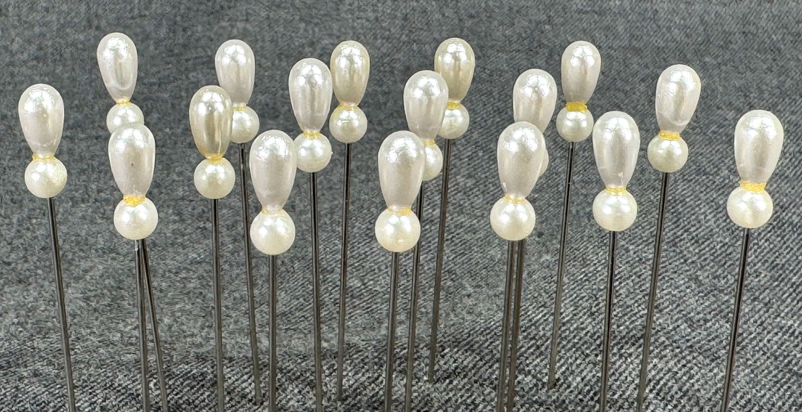 Vintage assorted pearly, black beads hat pins hatpins. Lot of 8 (1 of 4)