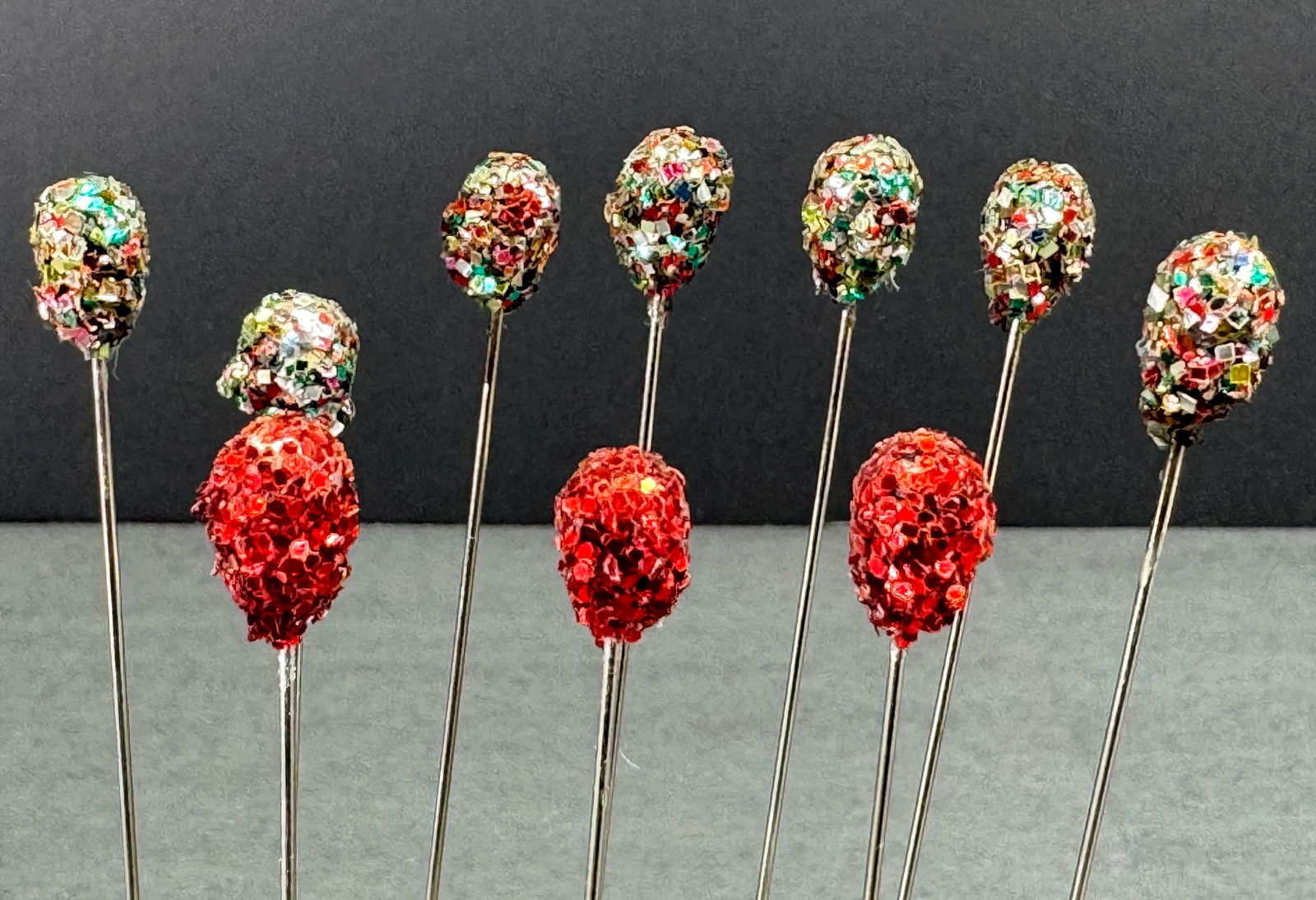 Vintage assorted  glitter beads hat pins hatpins . Lot of 10 (1 of 4)