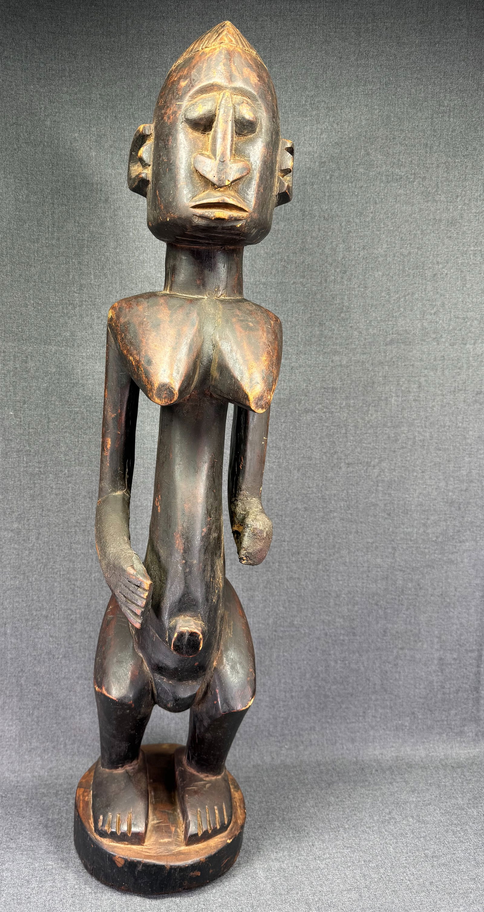 African Dogon Mali Ancestor Figure.  Carved wood. 27 1/2 inches tall (1 of 10)