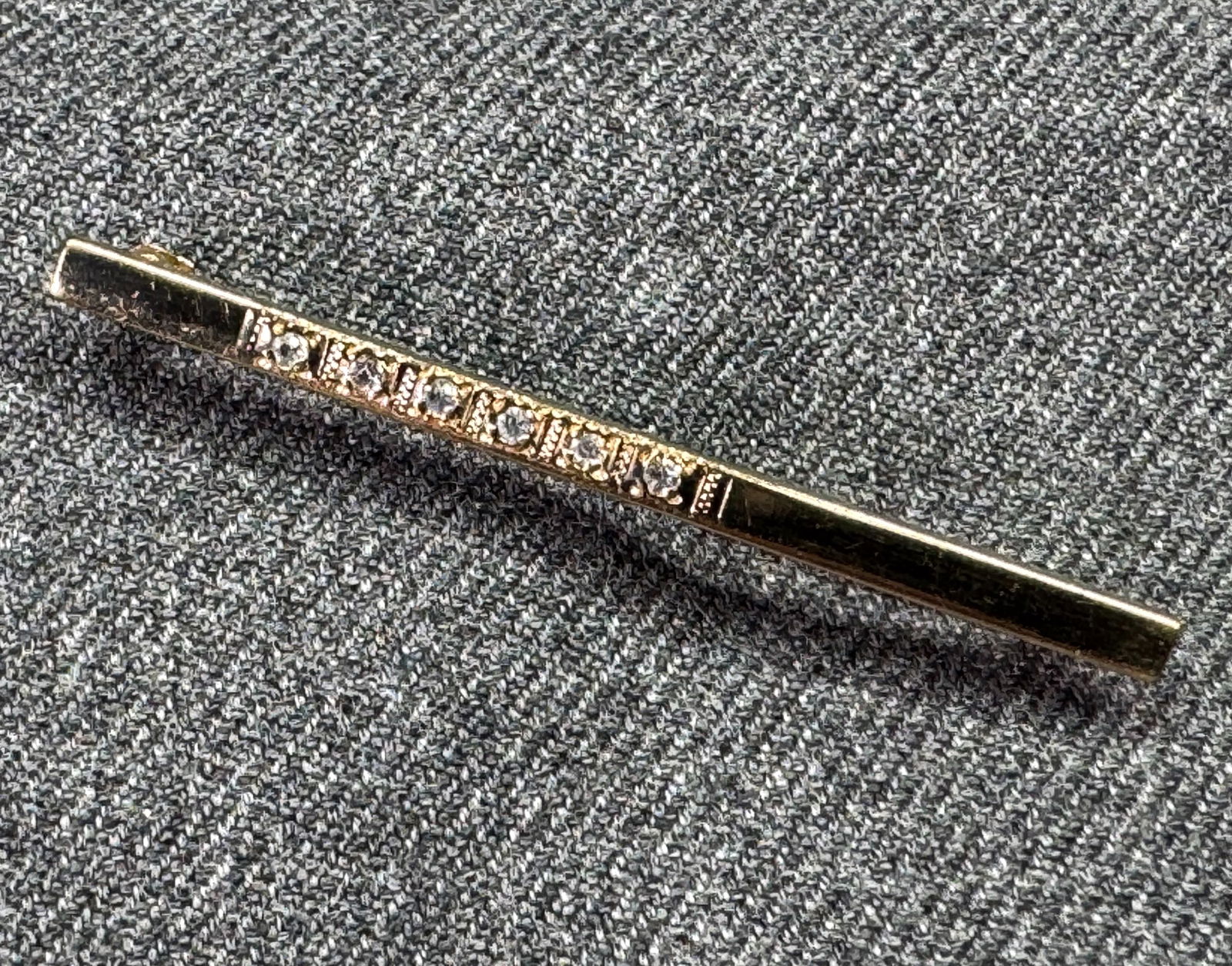 Vintage Winard diamonds 12K gold filled barrette brooch pin (1 of 6)