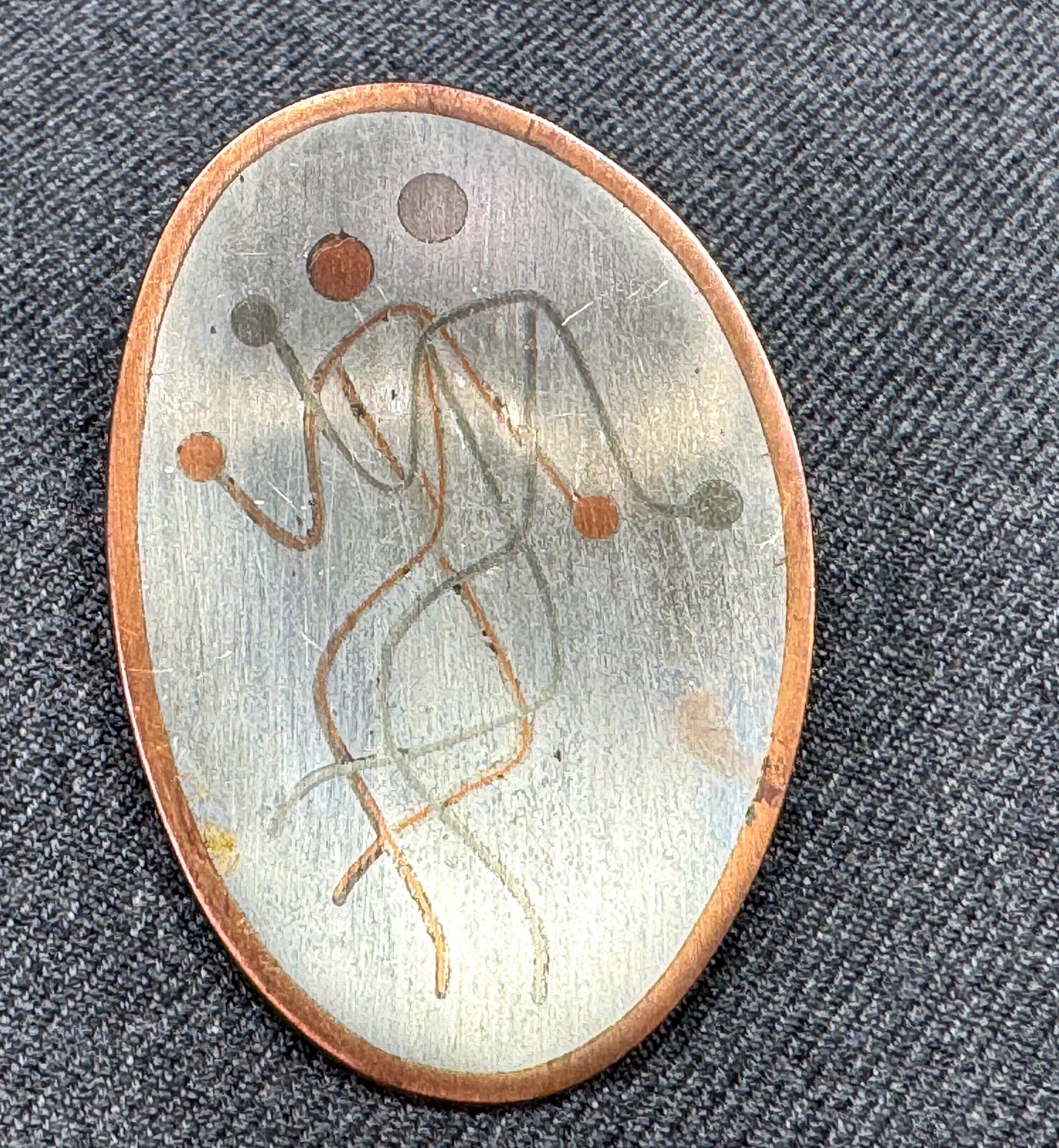 Vintage MCM Los Castillo Metales Taxco Mexico figural brooch pin (1 of 9)