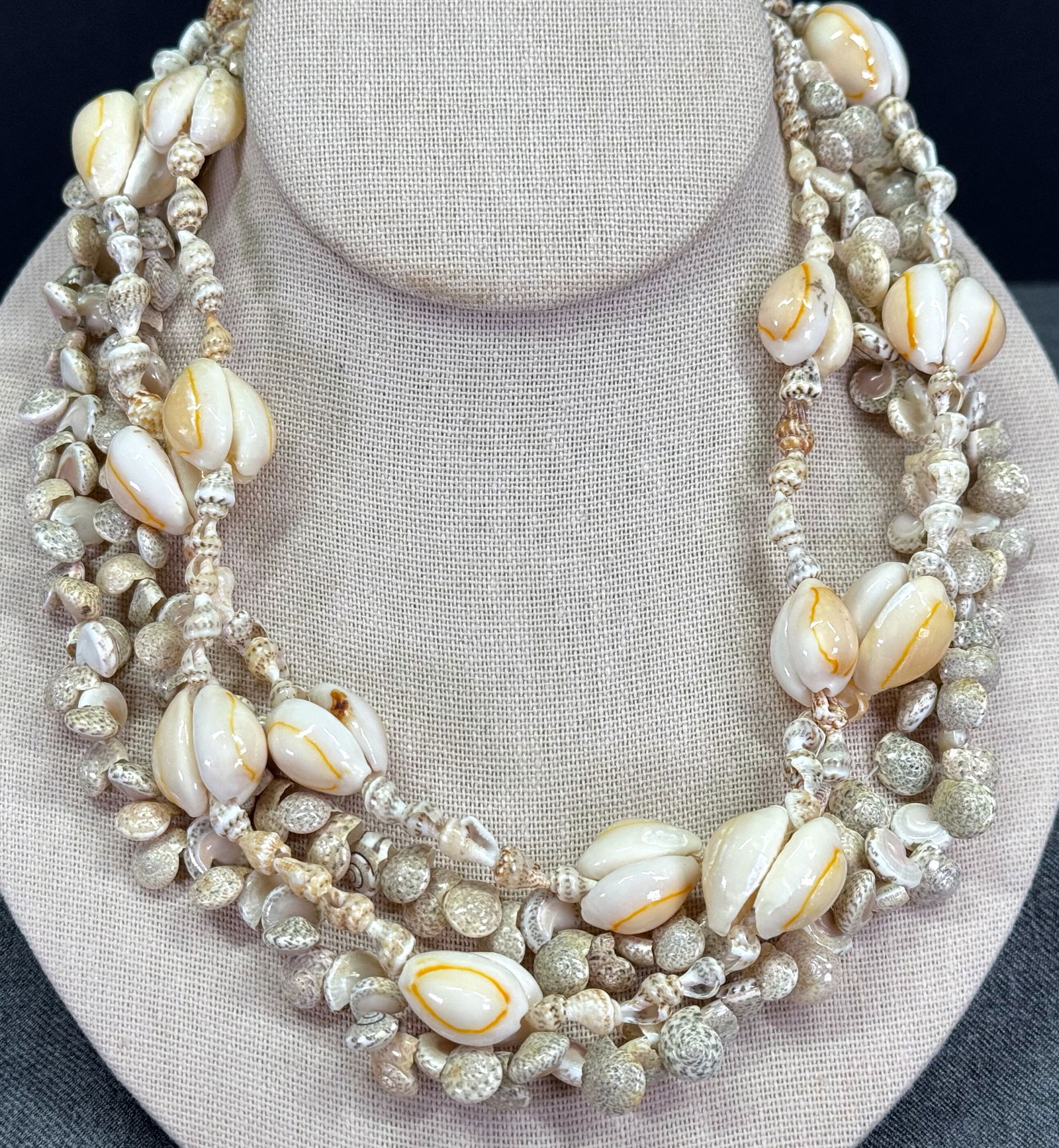 Vintage assorted shell lei necklaces . Lot of 2 (1 of 9)