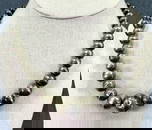 Vintage Navajo Pearls sterling silver graduated stamped beads necklace