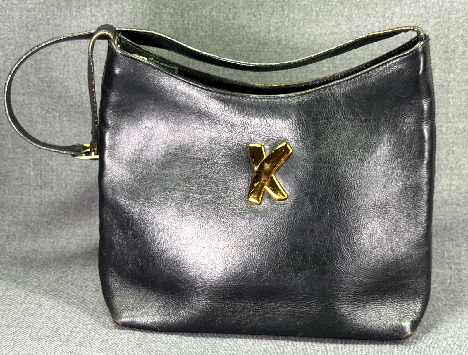 Vintage 90s Paloma Picasso Italy black leather purse bag (1 of 10)